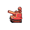 A retro-style avatar featuring a soldier in a tank from the video game Advance Wars, embodying military strategy and gameplay.