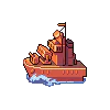 A pixel art ship from the video game Advance Wars, featuring vibrant colors and details, serving as a forum avatar or profile picture.
