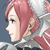 A profile picture featuring a character from Fire Emblem Awakening, depicted in anime style as a maid with pink hair, showcasing a playful and charming expression.