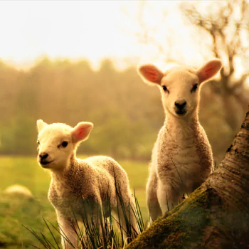  Two Cute Little Lambs