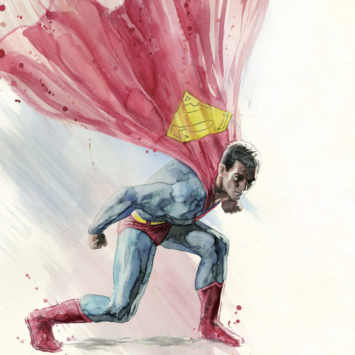 Superman in Watercolor