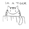 Hand-drawn tiger avatar with text I'm a Tiger.