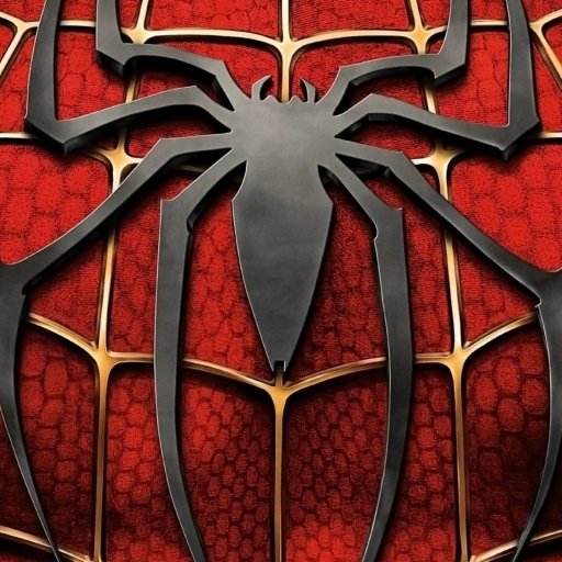Comic close-up of Spider-Man chest emblem, black spider on textured red webbing, shown as a forum avatar/pfp.