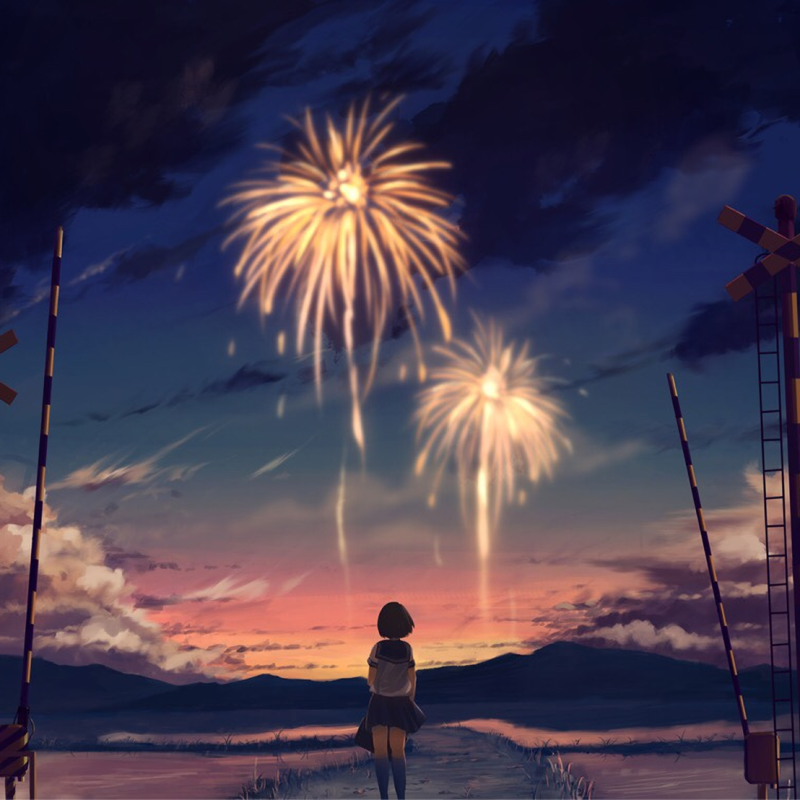 Anime Fireworks Pfp by 藍色ソーダ