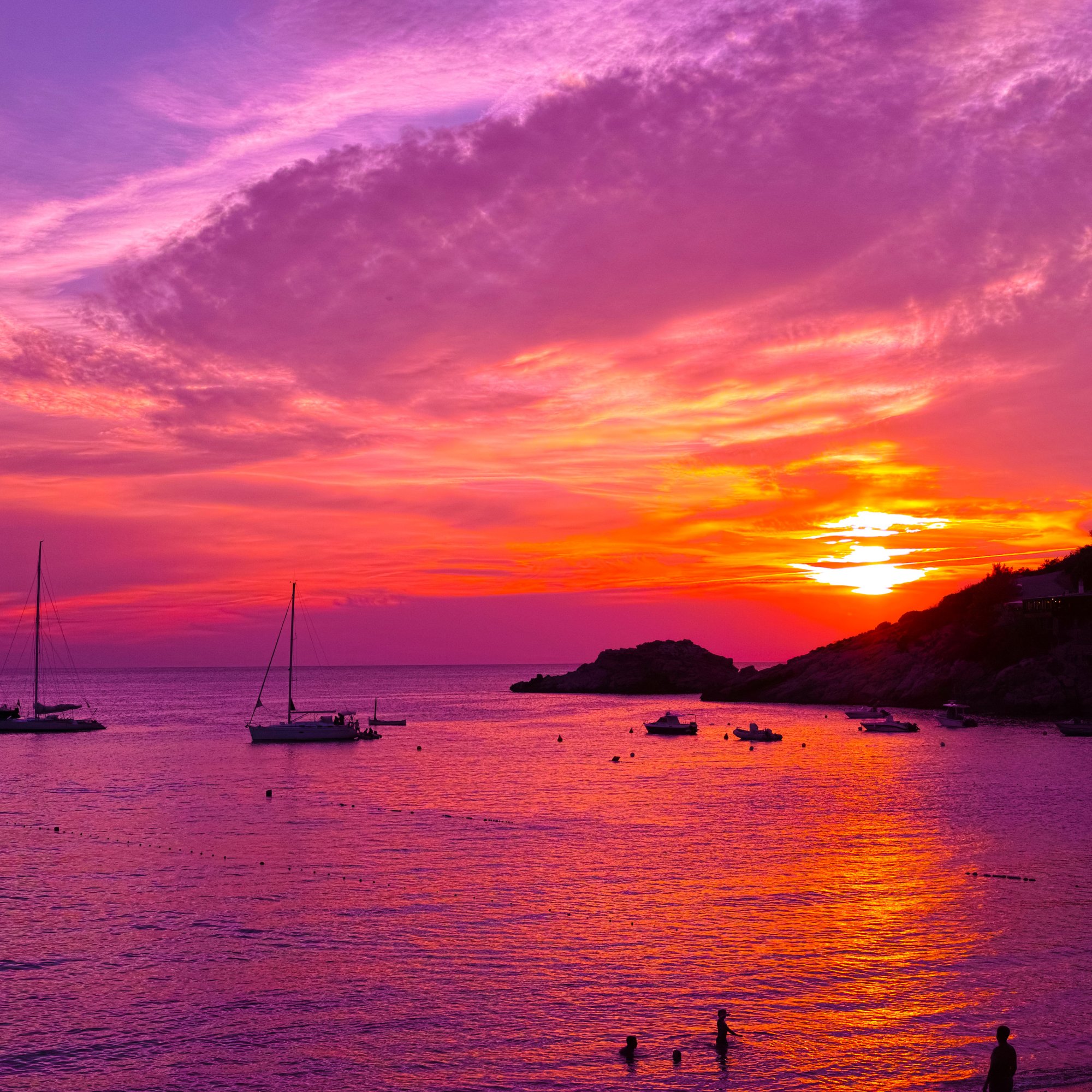Purple Ocean Sunset in Ibiza, Spain