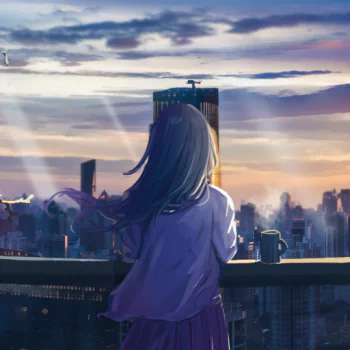 bird city brown hair long hair Anime Original anime sunset Anime Bird PFP