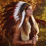 Download Feather Headband Redhead Model Native American Woman PFP
