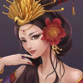 brown eyes flower geisha fantasy brown hair PFP
