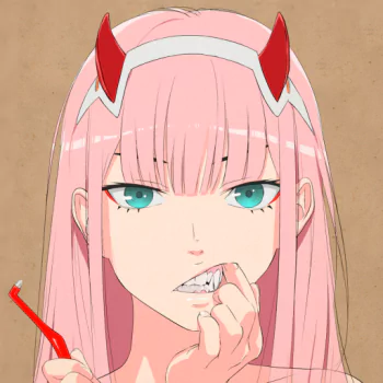 green eyes pink hair toothbrush Zero Two (Darling in the FranXX) Anime Darling in the FranXX PFP
