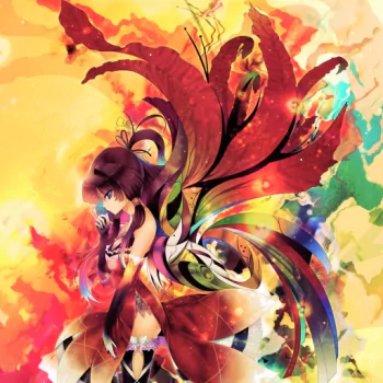 colorful colors blue eyes purple hair Anime girl anime girl PFP