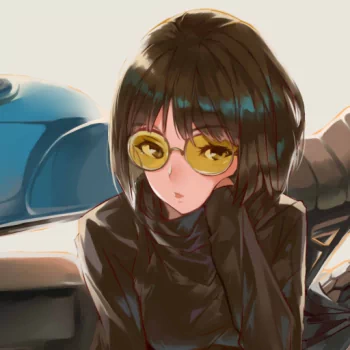 sunglasses brown hair short hair motorcycle Anime Original PFP