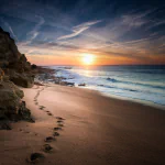 footprint horizon ocean sand nature beach PFP