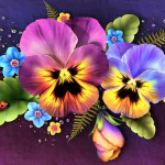  Pansy Art by MaDonna