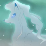 Softly glowing Alolan Ninetales with icy blue eyes, stylized video game Pokémon (Sun and Moon) artwork presented as a forum avatar/pfp.