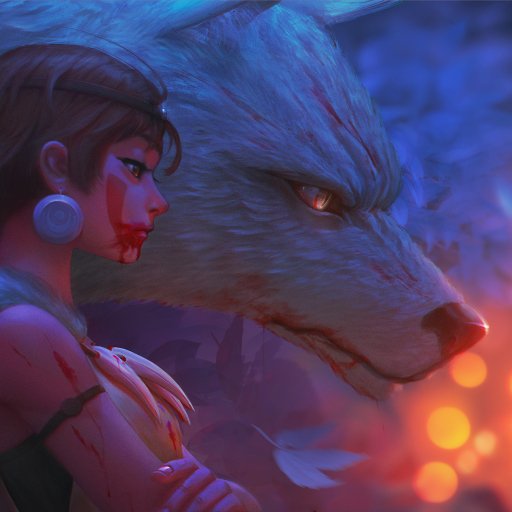 Download Short Hair Wolf Princess Mononoke Anime PFP