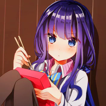 eating purple hair blue eyes blush face Aki Adagaki Anime Masamune-kun's Revenge PFP