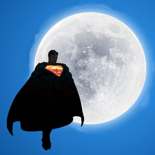 Superman Full Moon Silhouette by Jose Alexandre Simoes