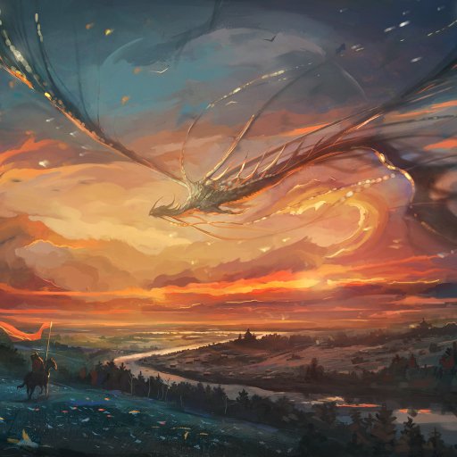 Download Sunrise Warrior Cloud River Landscape Dragon Fantasy Fantasy Warrior Fantasy Landscape PFP