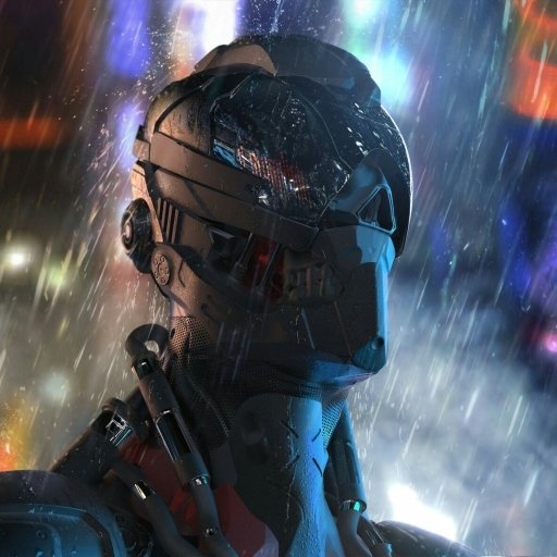 Download Rain Cyborg Cyberpunk Sci Fi PFP