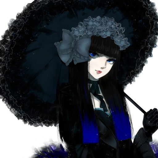Download Long Hair Blue Eyes Umbrella Black Hair Anime Girl Anime Girl PFP