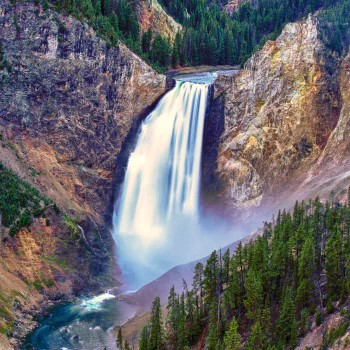 nature Yellowstone river cliff waterfall PFP