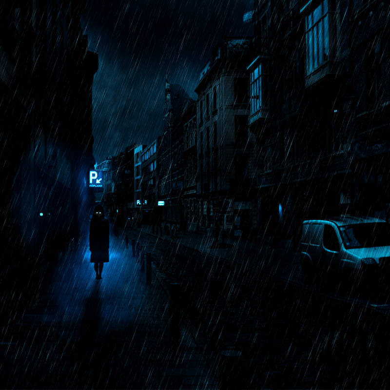 Premium Photo | Anime scene of a man walking alone in the rain at night  generative ai