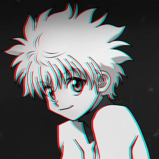 Avatar image featuring Killua Zoldyck from the anime Hunter x Hunter. The profile photo shows Killua with his spiky white hair and a slight smile, depicted in a 3D effect with red and blue outlines.