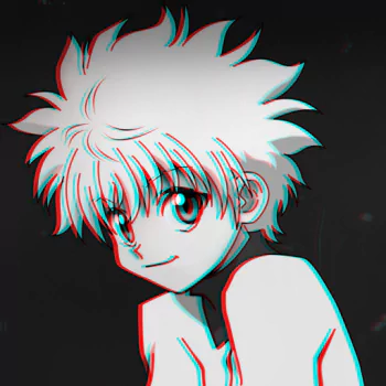 Avatar image featuring Killua Zoldyck from the anime Hunter x Hunter. The profile photo shows Killua with his spiky white hair and a slight smile, depicted in a 3D effect with red and blue outlines.
