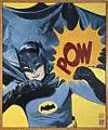Comic-book Batman in blue cape delivering a punch with a 'POW' burst — bold vintage-style forum avatar/pfp.