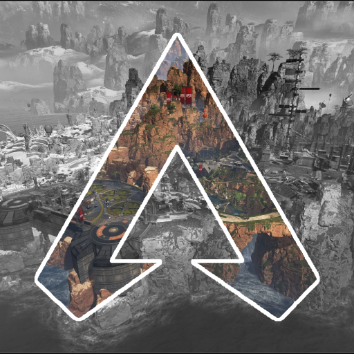 Forum avatar/profile photo (pfp) showing the Apex Legends video game logo with a colorful island map inside the emblem against a desaturated game landscape backdrop.