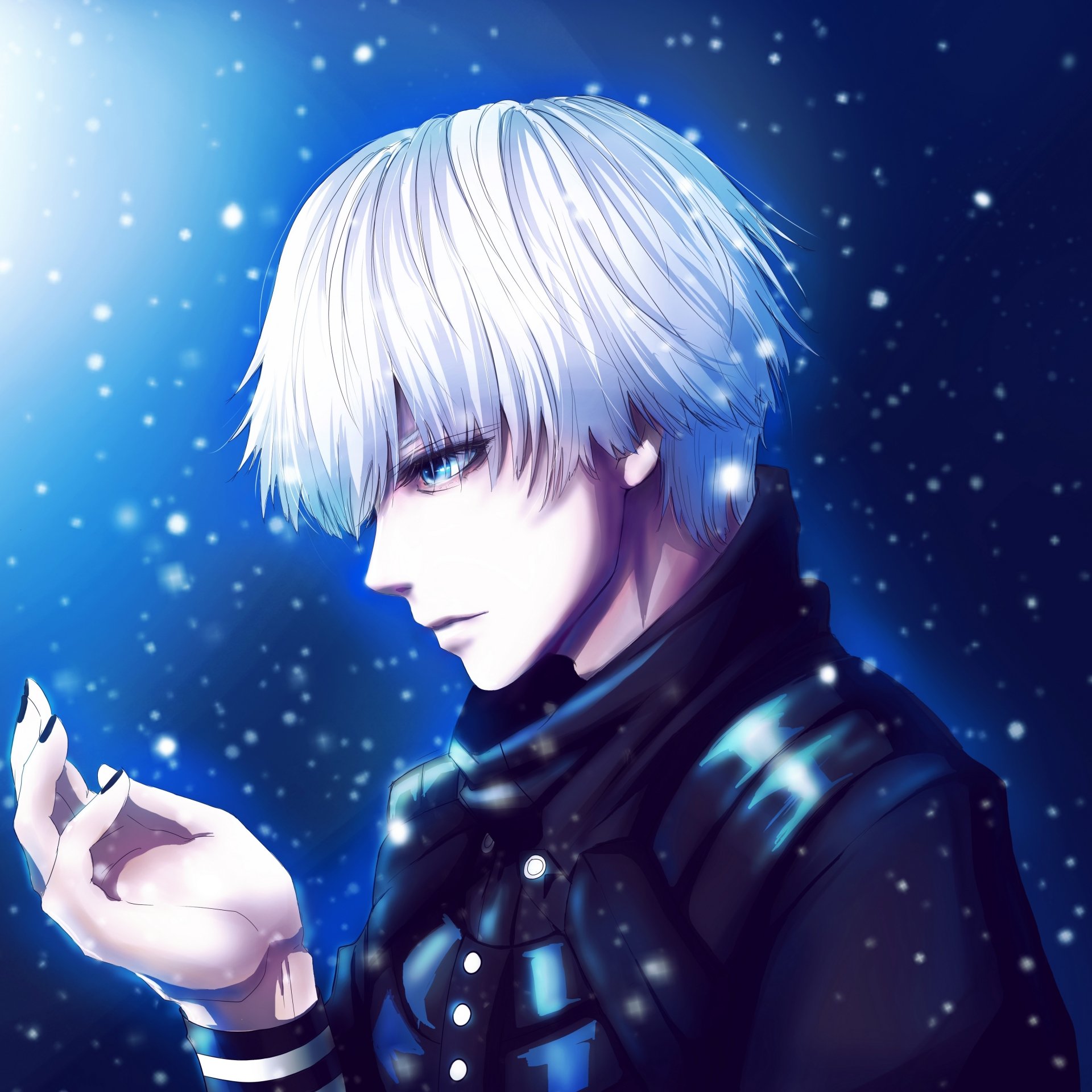 Download White Hair Blue Eyes Ken Kaneki Tokyo Ghoul Anime PFP