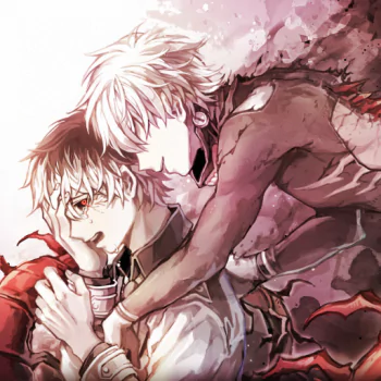 Kakuja (Tokyo Ghoul) Kagune (Tokyo Ghoul) tears two-toned hair smile white hair Ken Kaneki Haise Sasaki Tokyo Ghoul Anime Tokyo Ghoul:re PFP