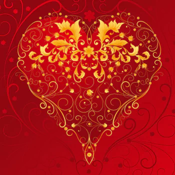  Red and Gold Heart