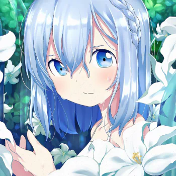 flower blue hair blue eyes Anime Original PFP