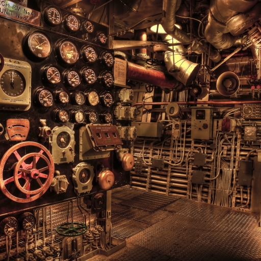 Navy Battleship Engine Room by GregoryButler