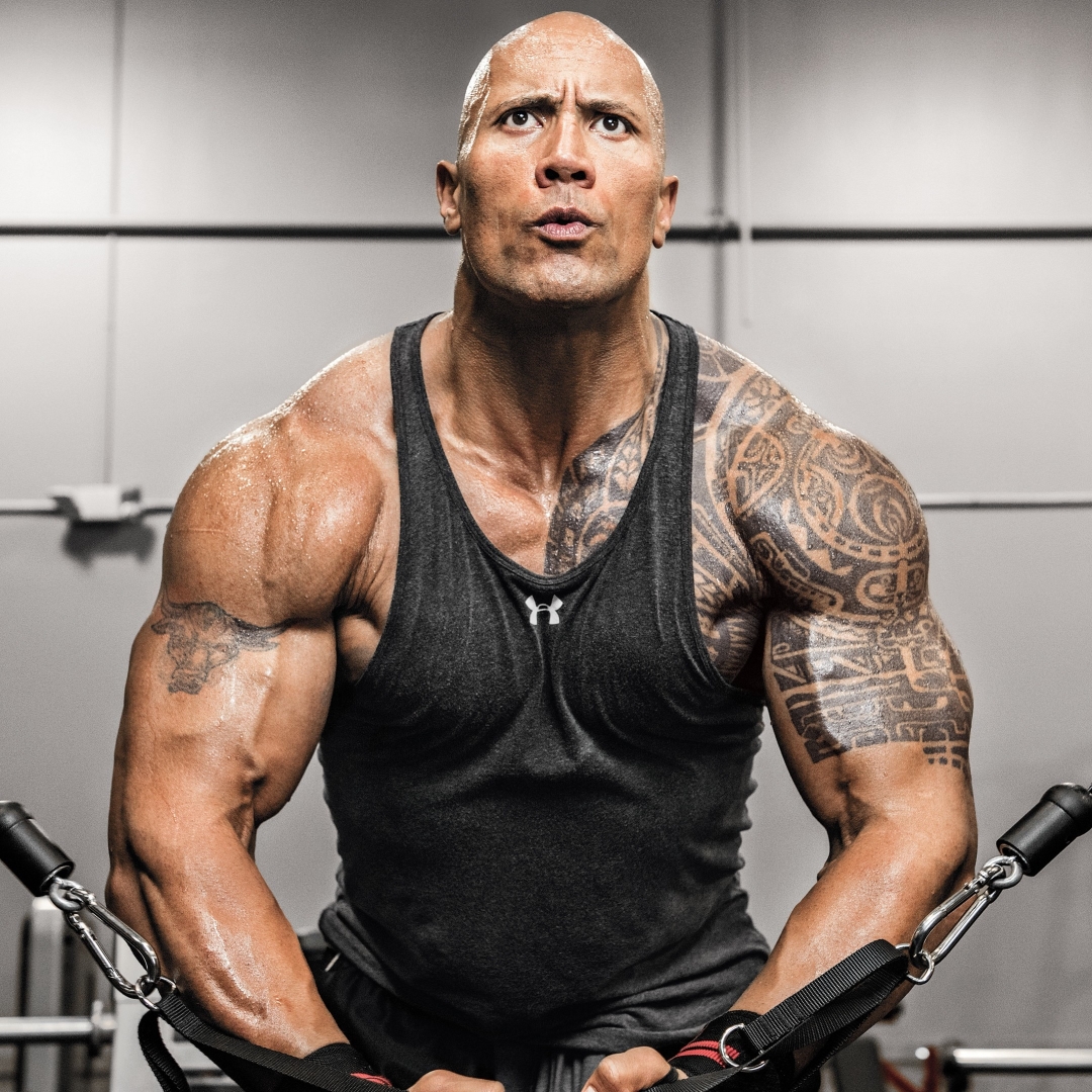 Download Gym Tattoo Muscle Wrestler Actor Dwayne Johnson Celebrity PFP