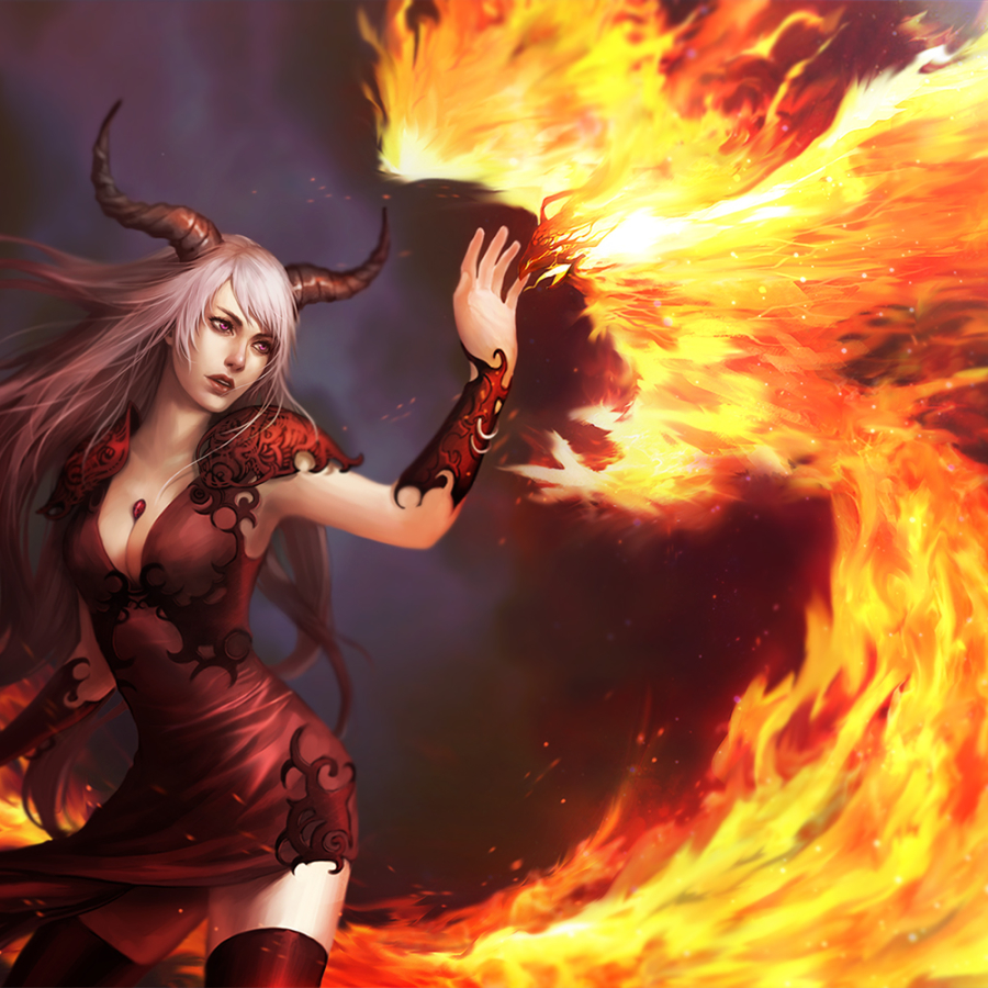 Огненный демон девушка