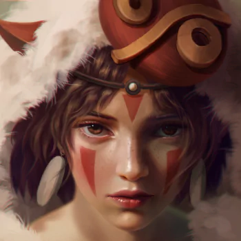 stare brown eyes face Princess Mononoke Anime PFP