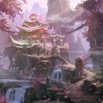 waterfall castle fantasy PFP