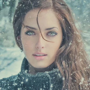  Girl in Falling Snow by JimaGination