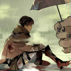 rain titan umbrella Levi Ackerman Attack on Titan Anime Rain Anime PFP