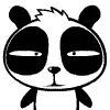 Cartoon panda avatar with a neutral expression for a profile picture.