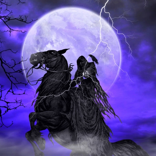 Download Lightning Moon Night Raven Horse Death Dark Grim Reaper PFP