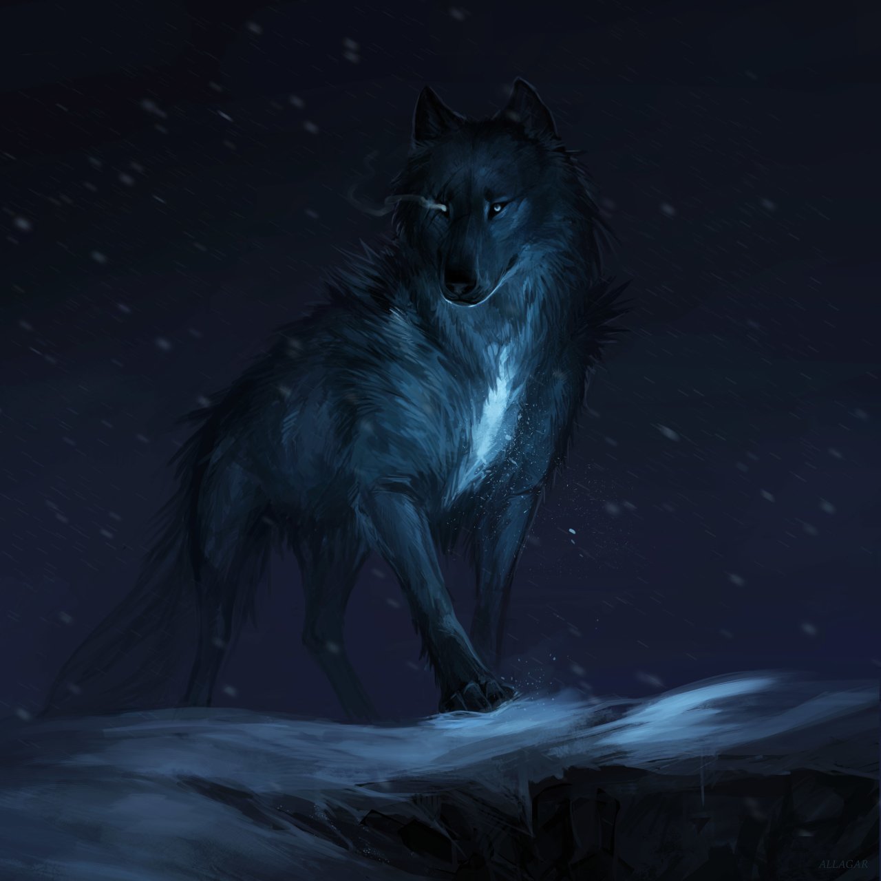 Download Night Wolf Fantasy PFP by Allagar