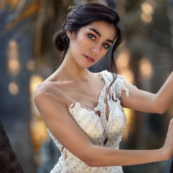 black hair white dress model woman PFP