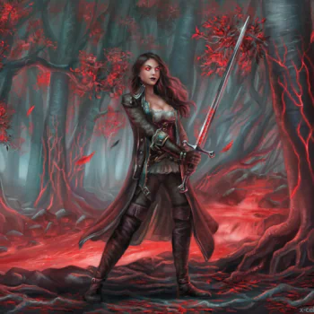 red eyes sword woman warrior fantasy PFP