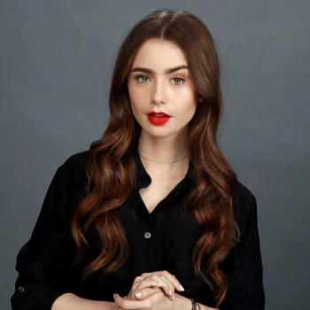 redhead lipstick English actress Lily Collins Celebrity PFP