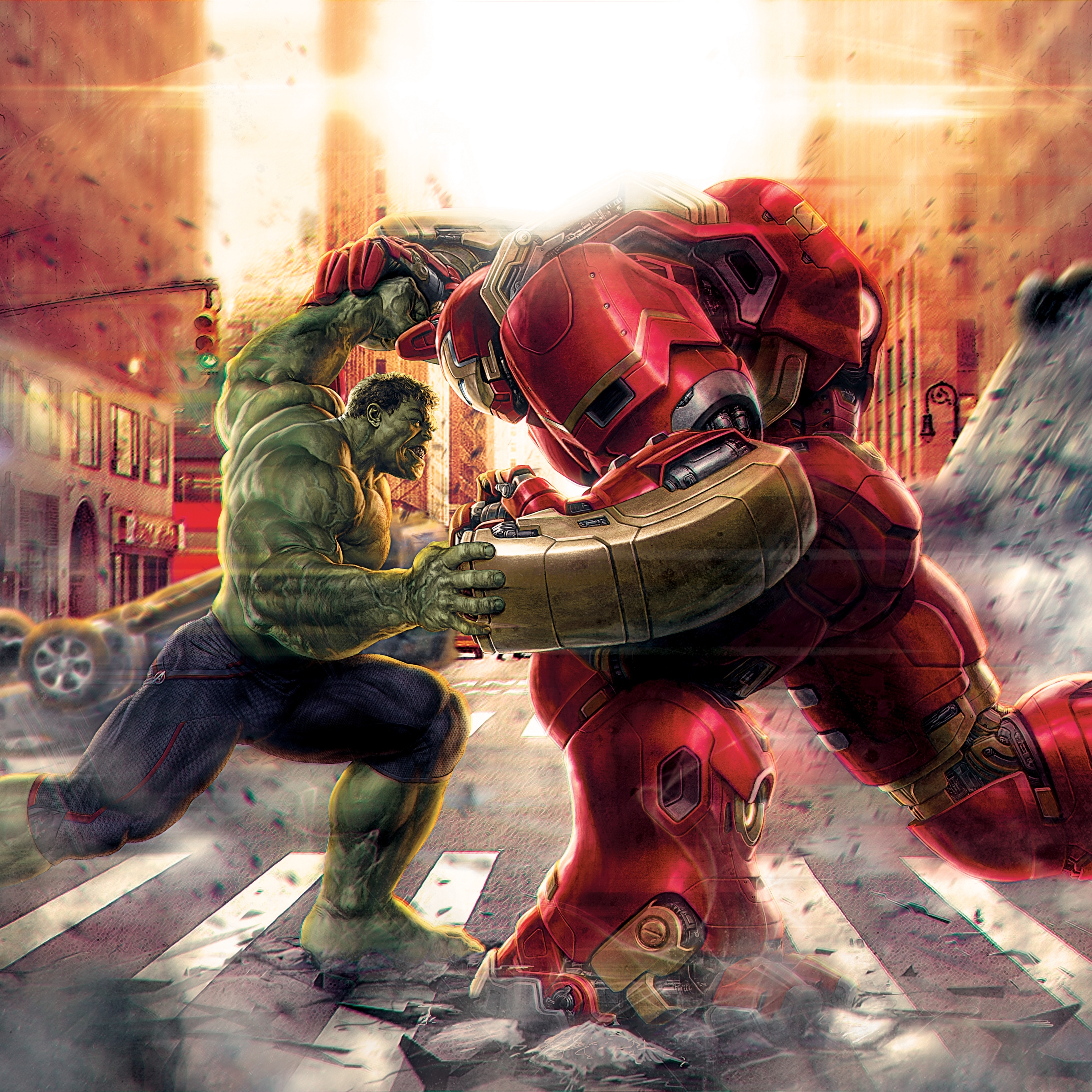 Home  Garden Marvel Comics Avengers Iron Man Vs Hulk Wall Art Framed  Canvas Pictures YA9615132
