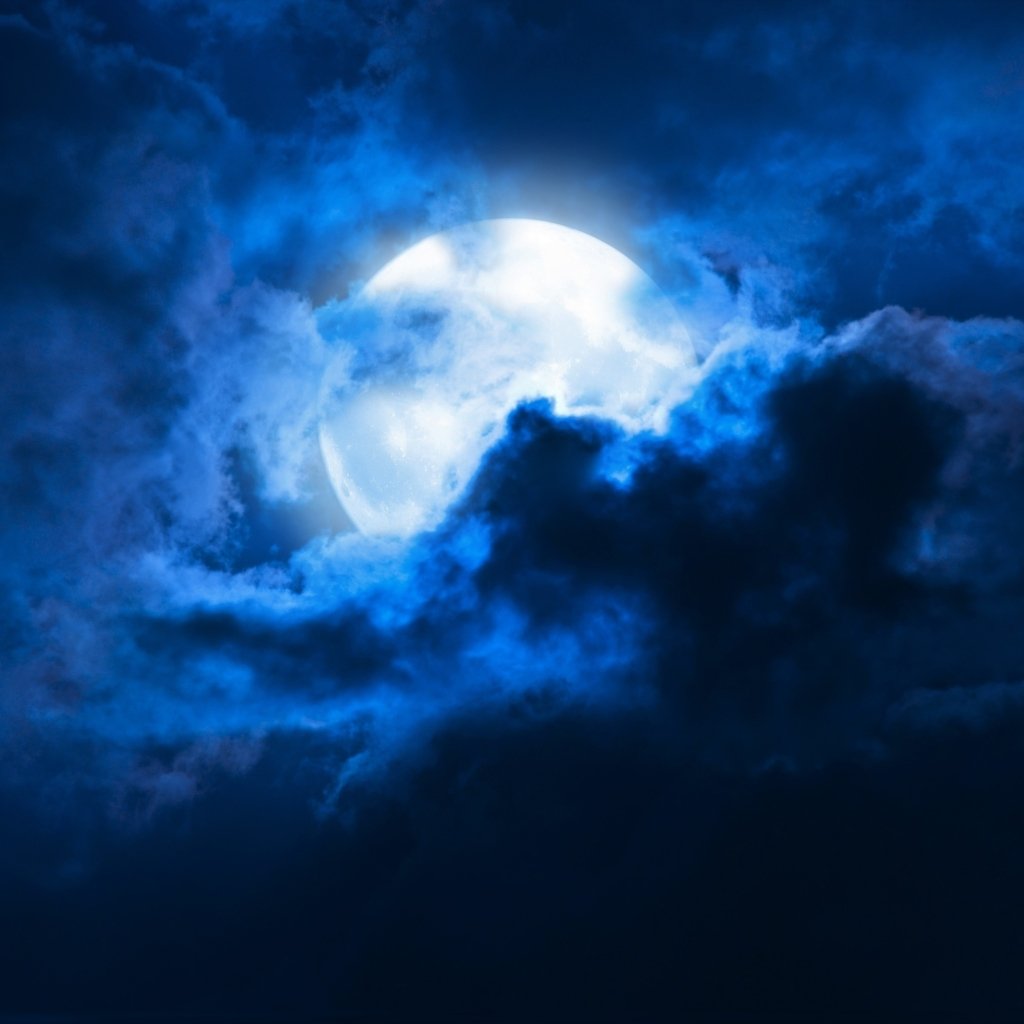 Download Blue Night Cloud Moon Nature PFP