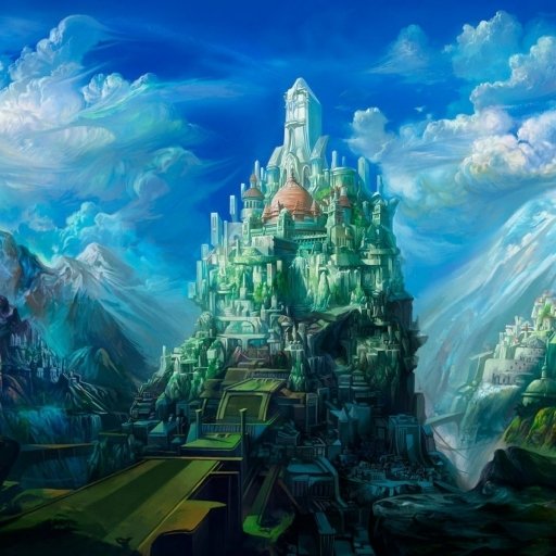 Download City Cloud Mountain Town Fantasy  PFP